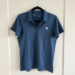 NWT Notre Dame Antigua Blue Golf Shirt